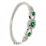 Rhodium-Plated Silver-toned Cuff Bracelet