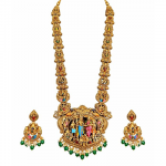 Sita Ramam Temple Jewellery Long Haram Set for Women