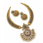Traditional Temple Jewellery Set for Women, Gold Plated Temple Choker Necklace Set