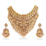 Gold Plated Temple Necklace Set Traditional Statement Jewellery Gift for Women & Girls