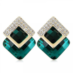 earings Gold Plated Crystal Stud Tops Earrings