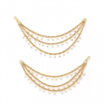 Indian Traditional Bewitching 18k Gold Plated Brass with Bahubali Inspired Multi Layer Ball Chain Long Earring