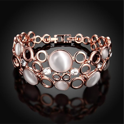 Bracelets for Women Stylish Rose Gold Plated Crystal Bracelet
