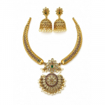 Traditional Temple Jewellery Set for Women, Gold Plated Temple Choker Necklace Set