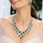 Necklace Set Cubic Zirconia American Diamond Jewellery Gift for Women & Girls
