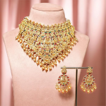 Gold Plated Temple Necklace Set Traditional Statement Jewellery Gift for Women & Girls