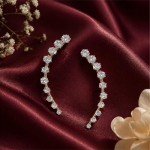 Diamond Embellished Delicate Light Weighted Ear Cuffs with Clip