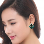 earings Gold Plated Crystal Stud Tops Earrings