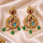 Sita Ramam Temple Jewellery Long Haram Set for Women