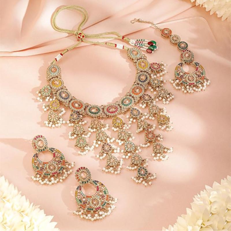 Pearl Beaded Necklace Set Jewellery Gift for Women & Girls