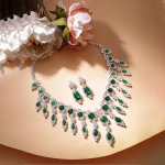 Necklace Set Cubic Zirconia American Diamond Jewellery Gift for Women & Girls