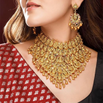 Gold Plated Temple Necklace Set Traditional Statement Jewellery Gift for Women & Girls