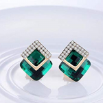 earings Gold Plated Crystal Stud Tops Earrings