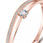 Stylish 18k Rose Gold Plated Crystal Bangle Bracelet for Women