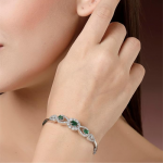 Rhodium-Plated Silver-toned Cuff Bracelet