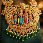 Sita Ramam Temple Jewellery Long Haram Set for Women