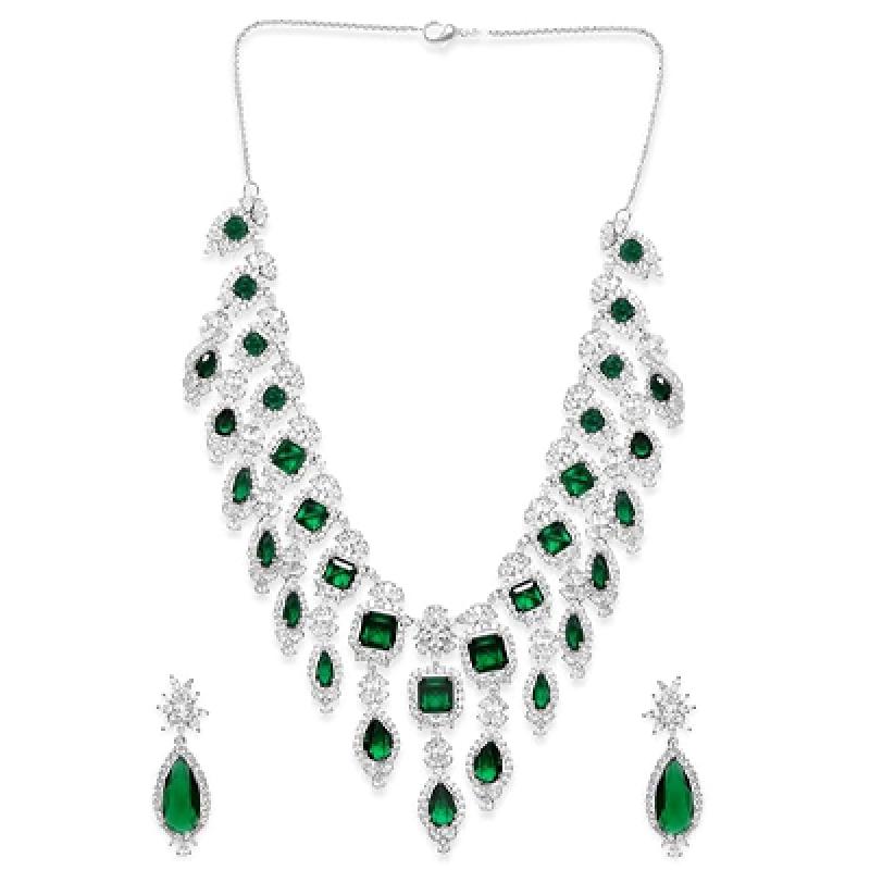 Necklace Set Cubic Zirconia American Diamond Jewellery Gift for Women & Girls