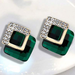earings Gold Plated Crystal Stud Tops Earrings