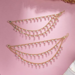 Indian Traditional Bewitching 18k Gold Plated Brass with Bahubali Inspired Multi Layer Ball Chain Long Earring